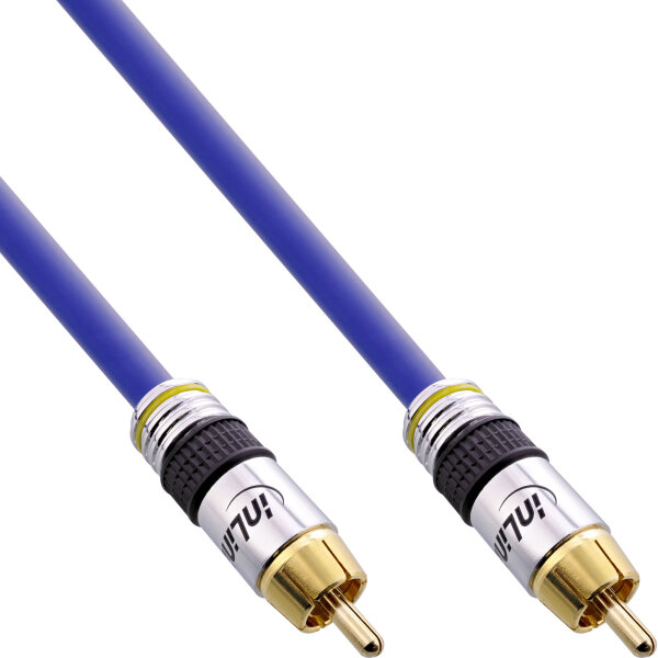 InLine® Cinch Kabel VIDEO & digital AUDIO, PREMIUM, vergoldete Stecker, 1x Cinch Stecker / Stecker, 2m