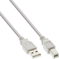 InLine® USB 2.0 Kabel, A an B, beige, 1m