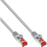 InLine® Patchkabel, S/FTP (PiMf), Cat.6, 250MHz, PVC, Kupfer, grau, 3m