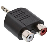 InLine® Audio Adapter, 3,5mm Klinke Stecker an 2x...