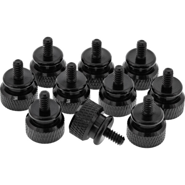 InLine® Rändelschrauben für Gehäuse, Alu, schwarz, 10er Pack