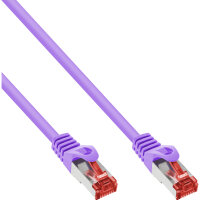 InLine® Patchkabel, S/FTP (PiMf), Cat.6, 250MHz, PVC, Kupfer, purple, 0,3m