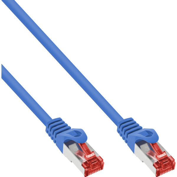 InLine® Patchkabel, S/FTP (PiMf), Cat.6, 250MHz, PVC, Kupfer, blau, 0,5m