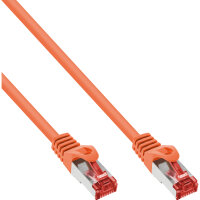 InLine® Patchkabel, S/FTP (PiMf), Cat.6, 250MHz, PVC, Kupfer, orange, 0,5m