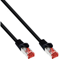 InLine® Patchkabel, S/FTP (PiMf), Cat.6, 250MHz, PVC, Kupfer, schwarz, 0,5m