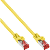 InLine® Patchkabel, S/FTP (PiMf), Cat.6, 250MHz, PVC, Kupfer, gelb, 0,5m