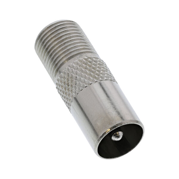 InLine® Koaxial Adapter, IEC- Stecker (Antenne) auf F-Buchse