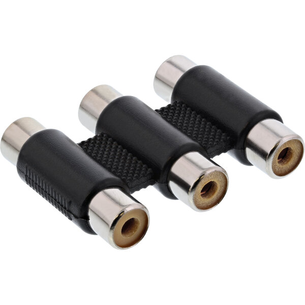 InLine® Audio/Video Adapter, 3x Cinch Buchse auf 3x Cinch Buchse