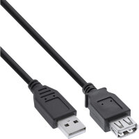 InLine® USB 2.0 Verlängerung, USB-A Stecker / Buchse, schwarz, 1,8m