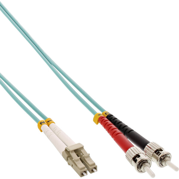 InLine® LWL Duplex Kabel, LC/ST, 50/125µm, OM3, 1m