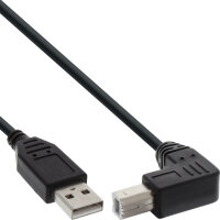 InLine® USB 2.0 Kabel, A an B unten abgewinkelt,...