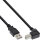 InLine® USB 2.0 Kabel, A an B unten abgewinkelt, schwarz, 3m