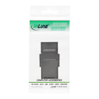 InLine® USB 2.0 Keystone Snap-In Einsatz, USB A Buchse/Buchse, schwarzes Gehäuse