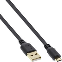 InLine® Micro-USB 2.0 Flachkabel, USB-A Stecker an...