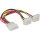 InLine® Strom Y-Kabel intern, 1x 13,34cm (5,25") an 2x 13,34cm (5,25") gewinkelt, 0,15m