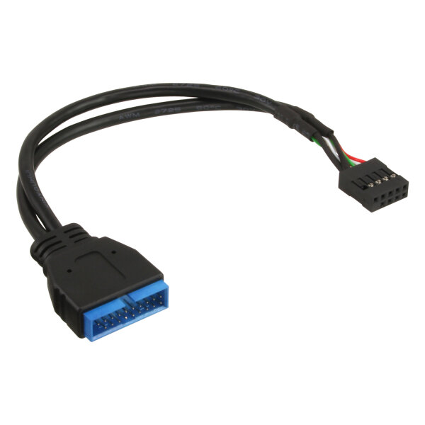 InLine® USB 2.0 zu 3.0 Adapterkabel intern, USB 2.0 Mainboard auf USB 3.0 intern, 0,15m