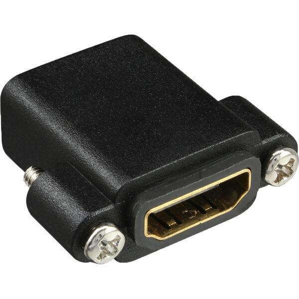 InLine® HDMI Adapter zum Einbau mit Gewinde, HDMI A Buchse/Buchse, vergoldete Kontakte