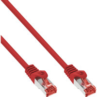 InLine® Patchkabel, S/FTP (PiMf), Cat.6, 250MHz, halogenfrei, Kupfer, rot, 0,25m