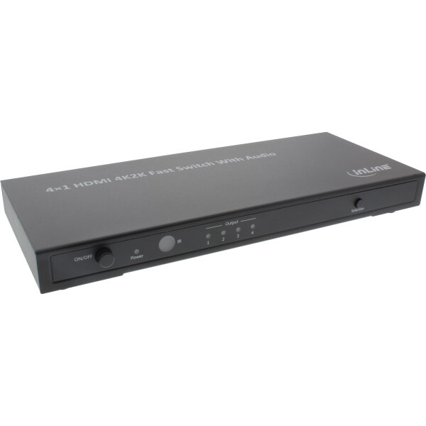 InLine® HDMI Switch/Umschalter, 4-fach, 4Kx2K kompatibel mit Audio out