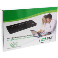 InLine® HDMI Switch/Umschalter, 4-fach, 4Kx2K kompatibel mit Audio out