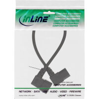 InLine® Netzkabel Kaltgeräteverlängerung, C13 auf C14, 90° abgewinkelt, 0,4m