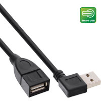 InLine® Smart USB 2.0 Verlängerung gewinkelt, USB-A Stecker / Buchse, schwarz, 2m