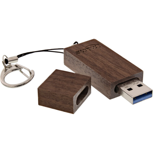 InLine® woodstick USB 3.0 Speicherstick, Walnuss Holz, 32GB