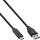 InLine® USB 2.0 Kabel, USB-C Stecker an A Stecker, schwarz, 1m