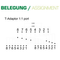 InLine® ISDN Verteiler, 2x RJ45 Buchse, 15cm Kabel,...