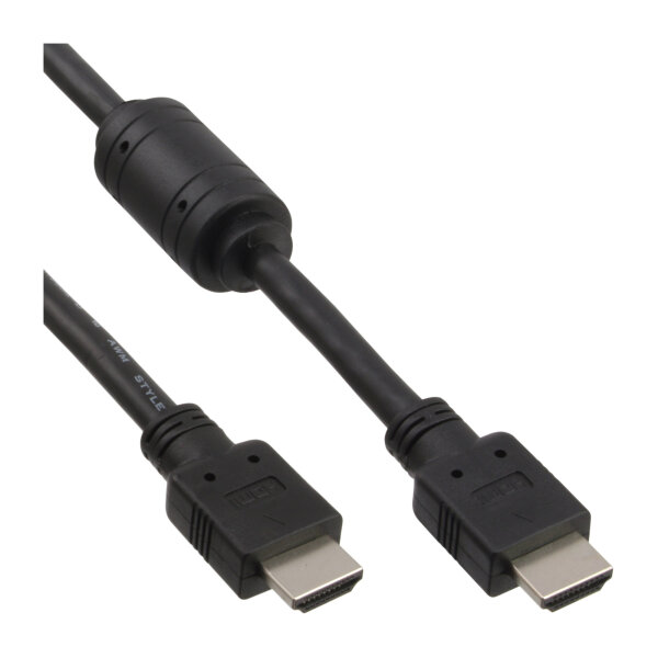 InLine® HDMI Kabel, HDMI-High Speed, Stecker / Stecker, schwarz, mit Ferrit, 1,5m