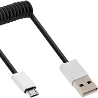 InLine® Micro-USB 2.0 Spiralkabel, USB-A Stecker an...