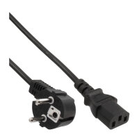 InLine® Netzkabel, Schutzkontakt gewinkelt auf Kaltgerätestecker C13, 0,5m