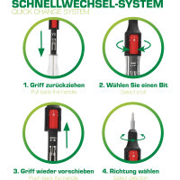 InLine® Ratschen-Schraubendreher 10in1 Mini, Bit-Schnellwechsel-System mit magnetischem Bithalter