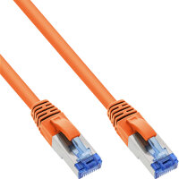 InLine® Patchkabel, S/FTP (PiMf), Cat.6A, 500MHz, halogenfrei, Kupfer, orange, 0,5m