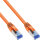 InLine® Patchkabel, S/FTP (PiMf), Cat.6A, 500MHz, halogenfrei, Kupfer, orange, 0,5m