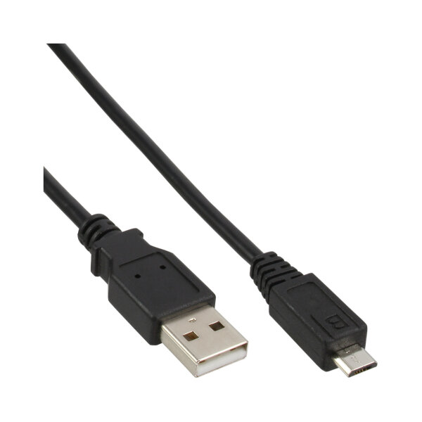 InLine® Micro-USB 2.0 Kabel, USB-A Stecker an Micro-B Stecker, schwarz, 0,3m