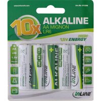 InLine® Alkaline High Energy Batterie, Mignon (AA),...