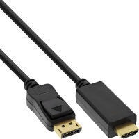 InLine® DisplayPort zu HDMI Konverter Kabel, 4K/60Hz schwarz, 1m