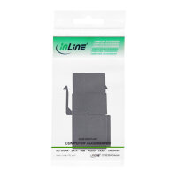 InLine® USB 2.0 Keystone Snap-In Einsatz, USB-A Buchse / Buchse, gewinkelt, schwarz