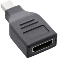 InLine® DisplayPort Konverter, mini DisplayPort Stecker auf HDMI Buchse, FullHD/60Hz, schwarz