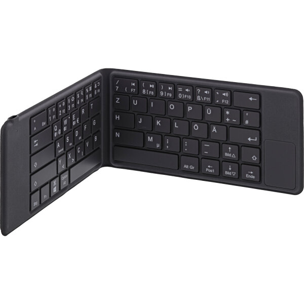 InLine® faltbare Bluetooth Tastatur "BT-Pocket", grau, für bis zu 3 Bluetooth-Geräte