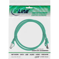 InLine® Patchkabel, S/FTP (PiMf), Cat.8.1, 2000MHz, halogenfrei, Kupfer, grün, 0,5m