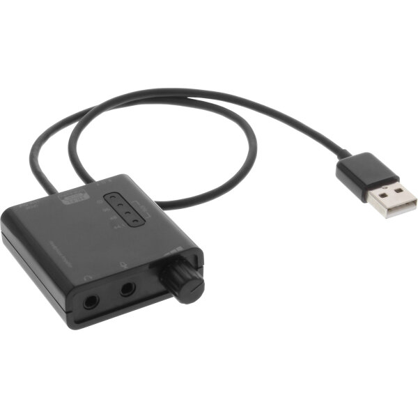 InLine® USB zu HQ Audio Konverterkabel, USB Headset-Verstärker, mit Equalizer und optischem Audioausgang