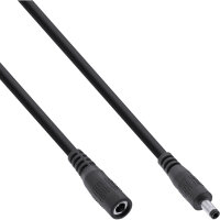 InLine® DC Verlängerungskabel, DC Stecker/Buchse 4,0x1,7mm, schwarz, 3m