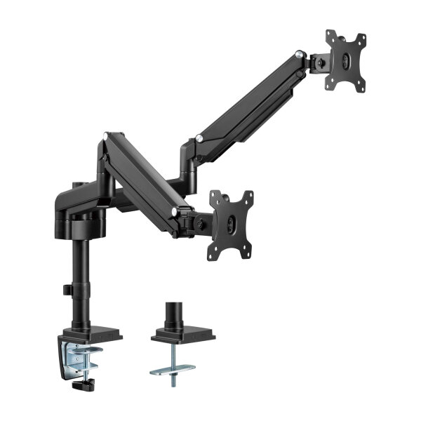 InLine® Tischhalterung mit Lifter, beweglich, für zwei Monitore bis 82cm (32"), max. 9kg