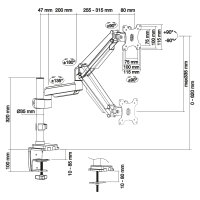 InLine® Tischhalterung mit Lifter, beweglich, für Monitore bis 82cm (32"), max. 9kg