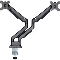 InLine® Tischhalterung mit Lifter und USB/Audio, beweglich, für zwei Monitore bis 81cm (32"), max. 9kg