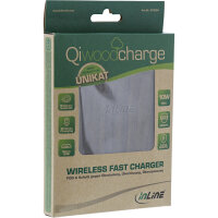 InLine® Qi woodcharge, wireless fast charger, Smartphone kabellos laden, 5/7,5/10W