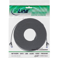 InLine® Patchkabel flach, U/FTP, Cat.6A, TPE halogenfrei, schwarz, 7,5m