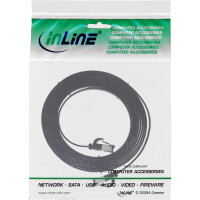 InLine® Patchkabel flach, U/FTP, Cat.8.1, TPE halogenfrei, schwarz, 0,5m